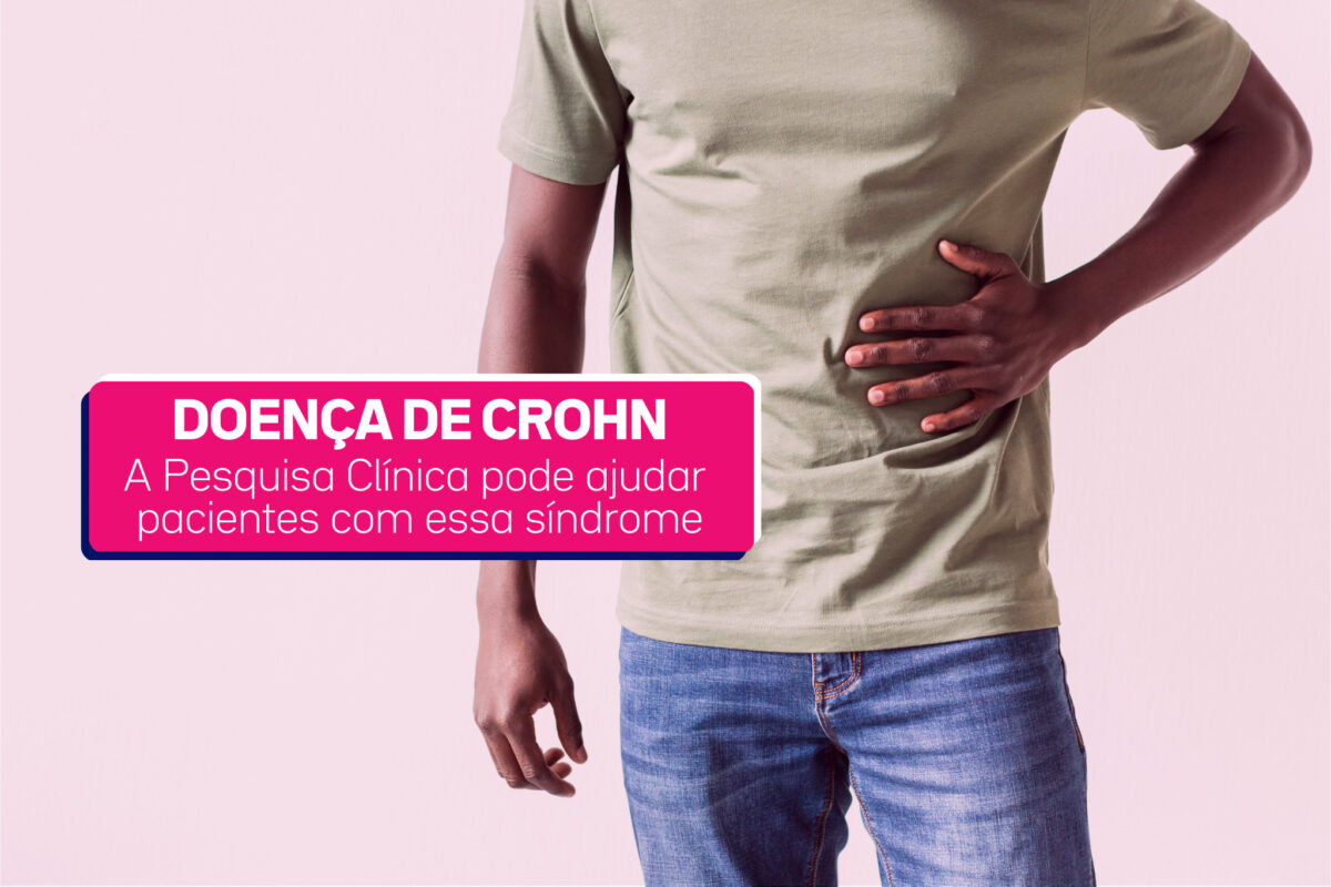 Imagem que representa a Doença de Crohn e insinua como a pesquisa clínica pode ajudar pacientes com essa síndrome